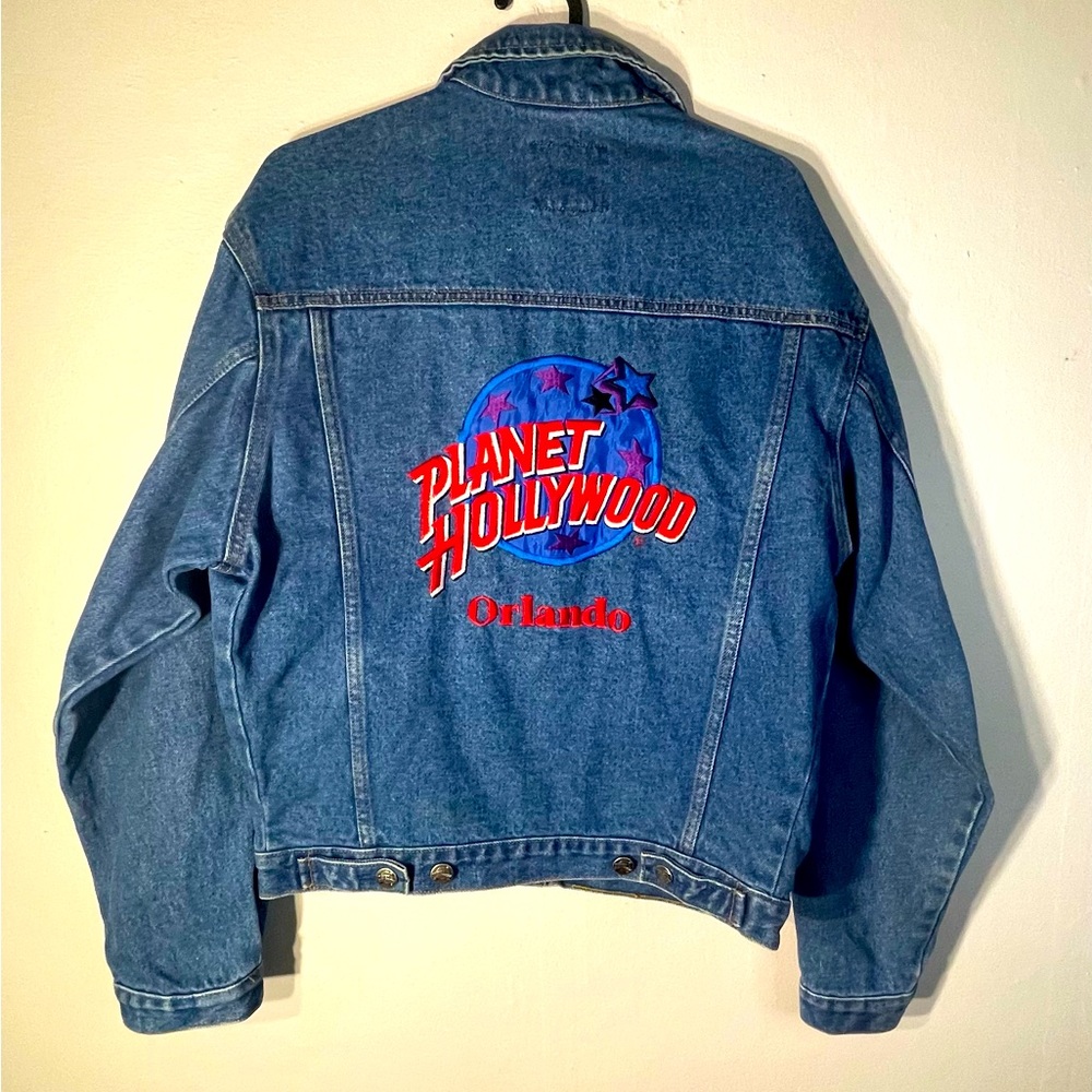 Vintage Planet Hollywood Denim Jacket Mens Small Women’s Medium
